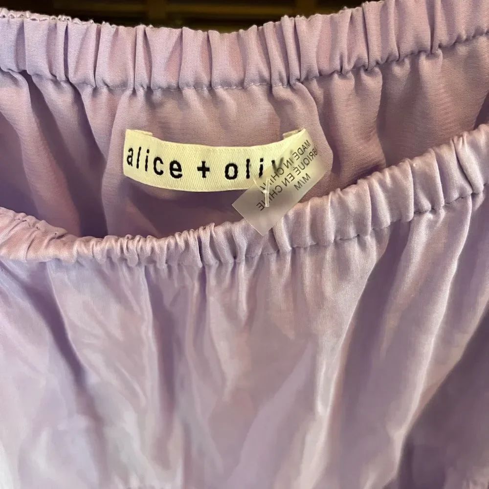 ALICE + OLIVIE ROWEN PURPLE MINI DRESS - Picture 3 of 5